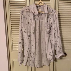 Gray star button up